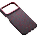 Pitaka iPhone 17 Pro/iPhone 18 Pro Skal Edge MagSafe Argyle Blue's Red