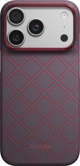 Pitaka iPhone 17 Pro/iPhone 18 Pro Skal Edge MagSafe Argyle Blue's Red