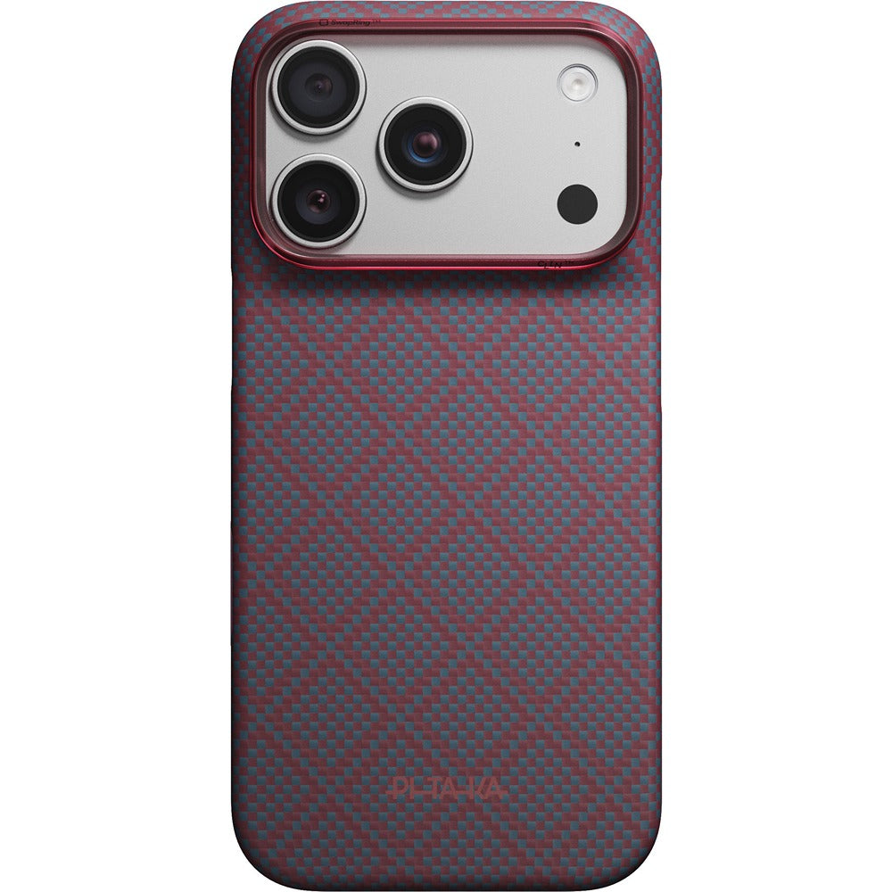 Pitaka iPhone 17 Pro/iPhone 18 Pro Skal Edge MagSafe Argyle Blue's Red