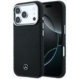 Mercedes Benz iPhone 17 Pro/iPhone 18 Pro Skal Leather Wood Effect Svart