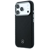 Mercedes Benz iPhone 17 Pro/iPhone 18 Pro Skal Leather Wood Effect Svart