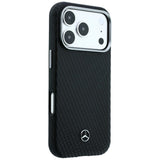 Mercedes Benz iPhone 17 Pro/iPhone 18 Pro Skal Leather Wood Effect Svart