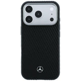 Mercedes Benz iPhone 17 Pro Max/iPhone 18 Pro Max Skal Leather Wood Effect Svart