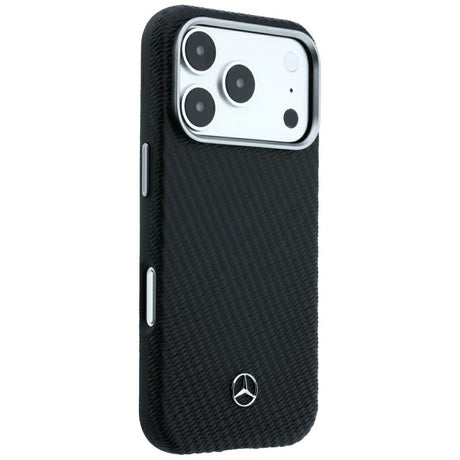 Mercedes Benz iPhone 17 Pro Max/iPhone 18 Pro Max Skal Leather Wood Effect Svart