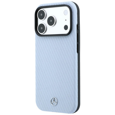 Mercedes Benz iPhone 17 Pro/iPhone 18 Pro Skal Leather Wood Effect Blå