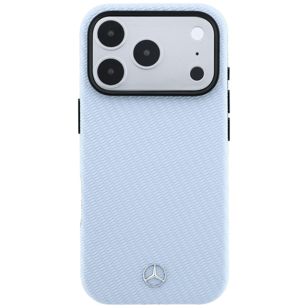 Mercedes Benz iPhone 17 Pro/iPhone 18 Pro Skal Leather Wood Effect Blå
