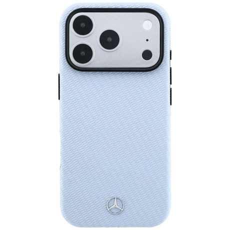 Mercedes Benz iPhone 17 Pro/iPhone 18 Pro Skal Leather Wood Effect Blå