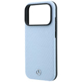Mercedes Benz iPhone 17 Pro/iPhone 18 Pro Skal Leather Wood Effect Blå