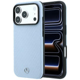 Mercedes Benz iPhone 17 Pro Max/iPhone 18 Pro Max Skal Leather Wood Effect Blå