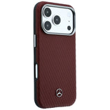 Mercedes Benz iPhone 17 Pro/iPhone 18 Pro Skal Leather Wood Effect Burgundy