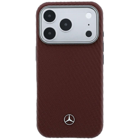 Mercedes Benz iPhone 17 Pro Max/iPhone 18 Pro Max Skal Leather Wood Effect Burgundy