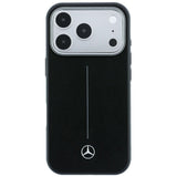 Mercedes Benz iPhone 17 Pro Max/iPhone 18 Pro Max Skal Leather Iconic Line Svart