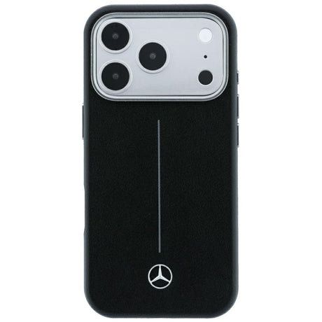 Mercedes Benz iPhone 17 Pro Max/iPhone 18 Pro Max Skal Leather Iconic Line Svart