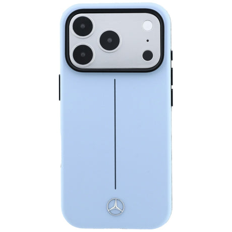 Mercedes Benz iPhone 17 Pro/iPhone 18 Pro Skal Leather Iconic Line Blå