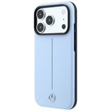Mercedes Benz iPhone 17 Pro Max/iPhone 18 Pro Max Skal Leather Iconic Line Blå