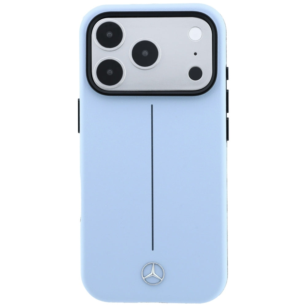 Mercedes Benz iPhone 17 Pro Max/iPhone 18 Pro Max Skal Leather Iconic Line Blå