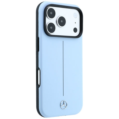 Mercedes Benz iPhone 17 Pro Max/iPhone 18 Pro Max Skal Leather Iconic Line Blå