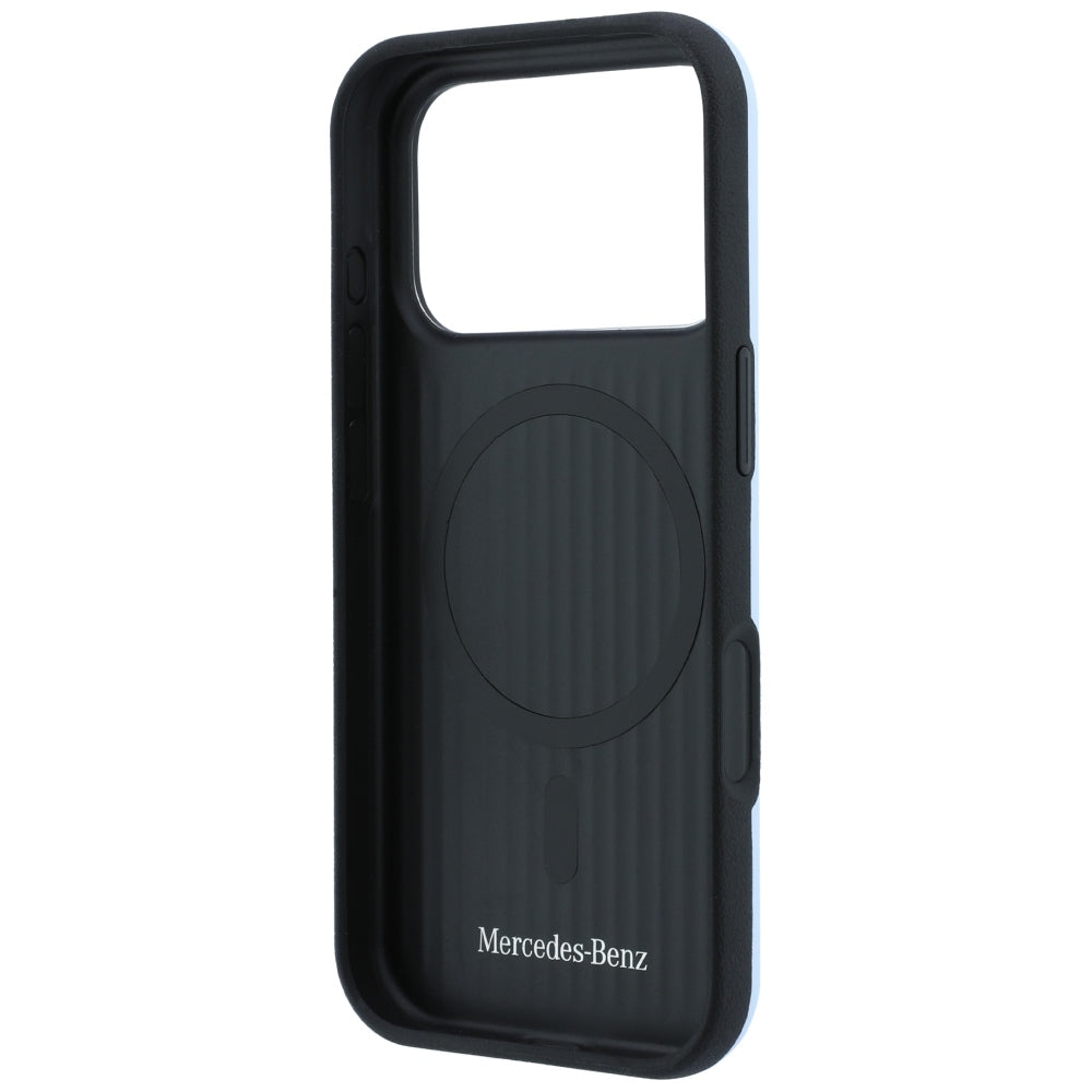 Mercedes Benz iPhone 17 Pro Max/iPhone 18 Pro Max Skal Leather Iconic Line Blå