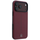 Mercedes Benz iPhone 17 Pro Max/iPhone 18 Pro Max Skal Leather Iconic Line Burgundy