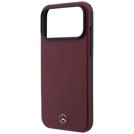 Mercedes Benz iPhone 17 Pro Max/iPhone 18 Pro Max Skal Leather Iconic Line Burgundy