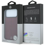 Mercedes Benz iPhone 17 Pro Max/iPhone 18 Pro Max Skal Leather Iconic Line Burgundy
