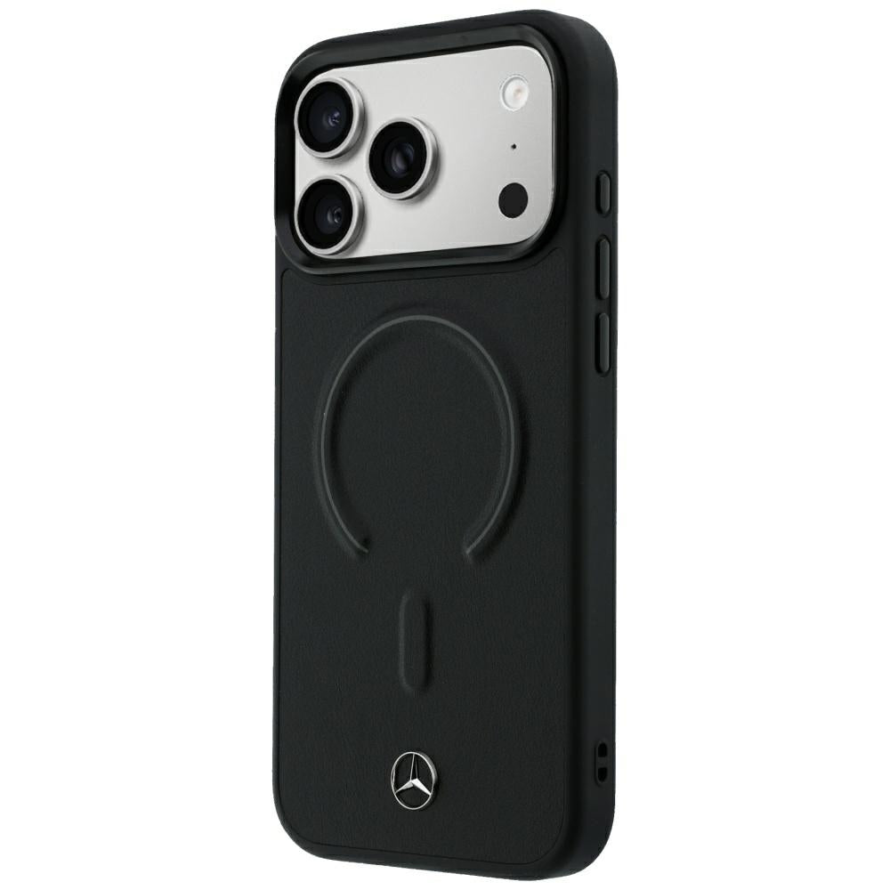 Mercedes Benz iPhone 17 Pro/iPhone 18 Pro Skal Leather 3D MagSafe Svart
