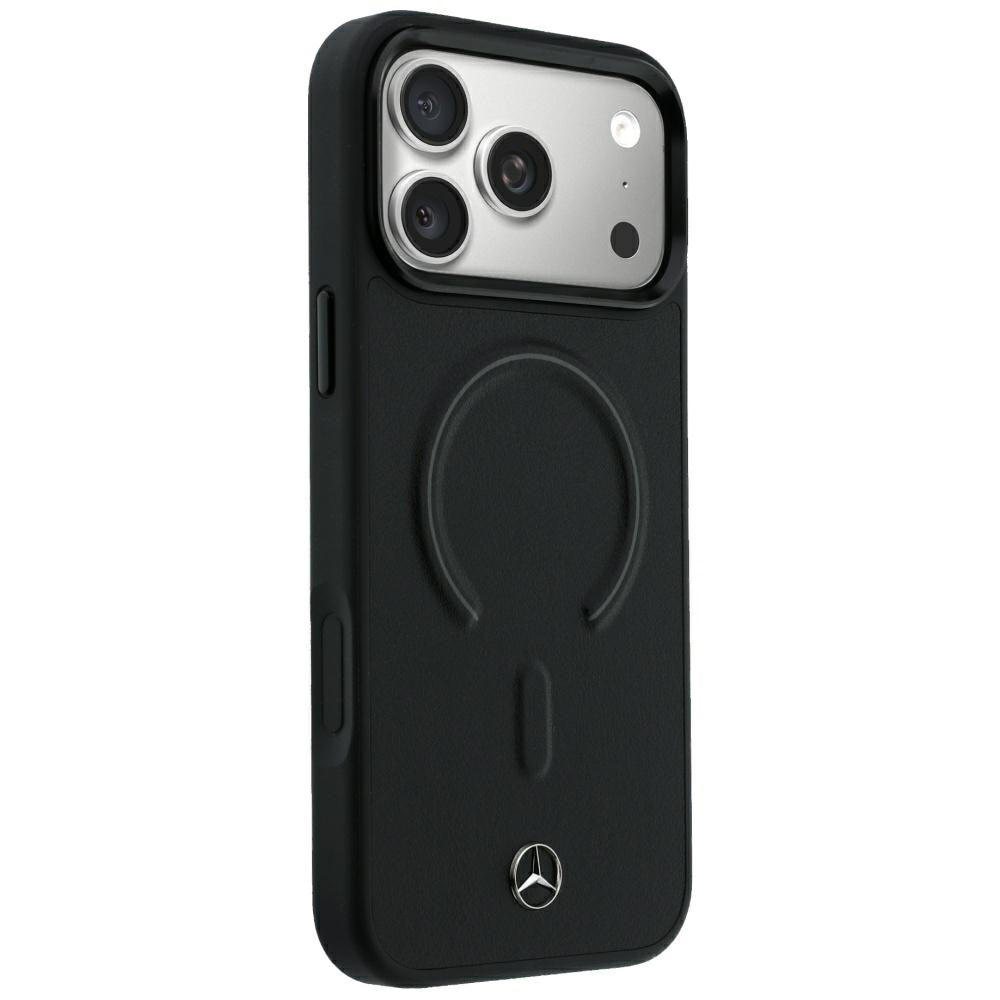 Mercedes Benz iPhone 17 Pro Max/iPhone 18 Pro Max Skal Leather 3D MagSafe Svart