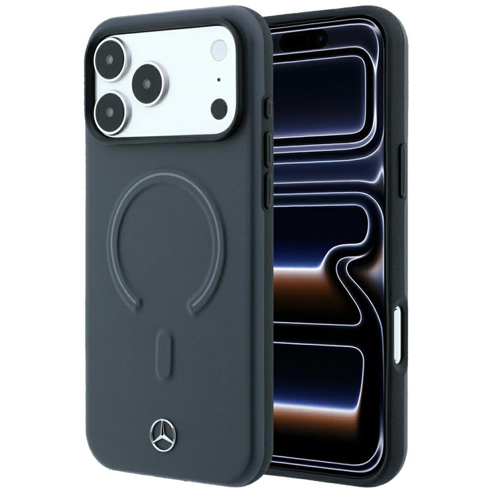 Mercedes Benz iPhone 17 Pro Max/iPhone 18 Pro Max Skal Leather 3D MagSafe Grå