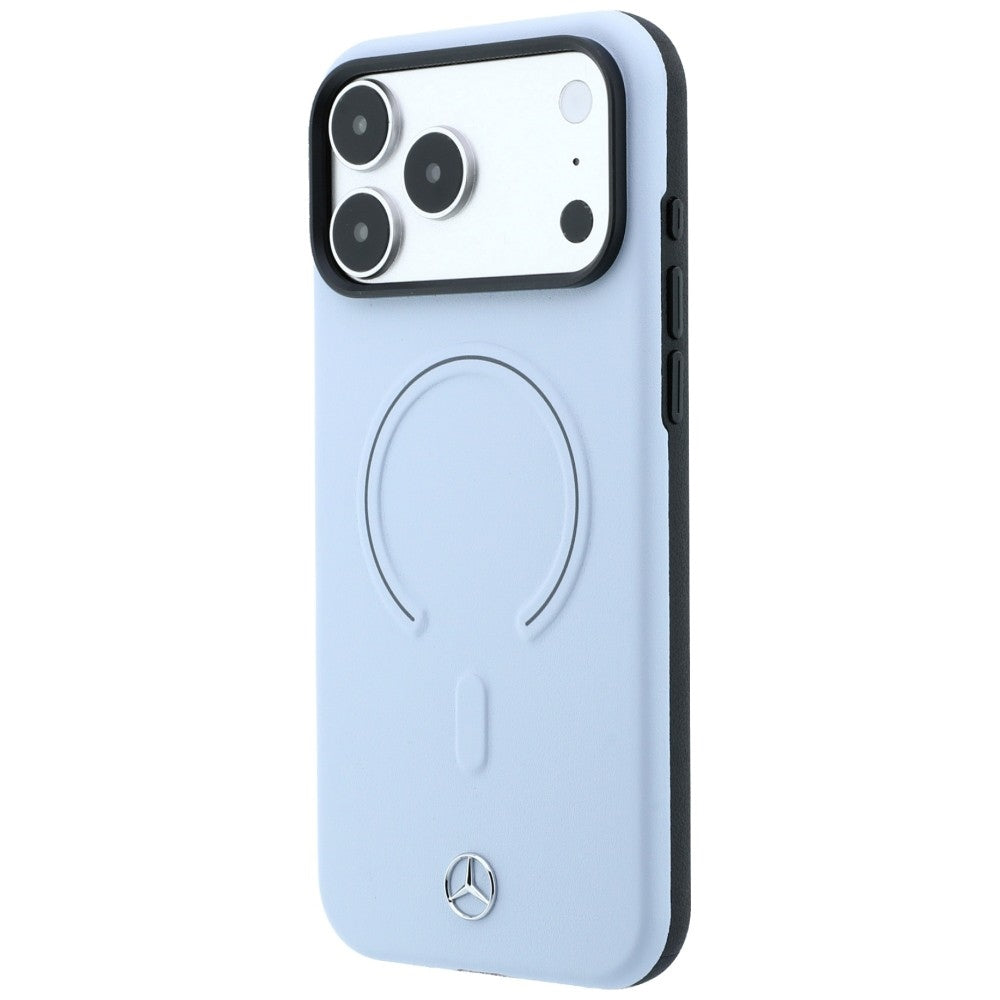 Mercedes Benz iPhone 17 Pro Max/iPhone 18 Pro Max Skal Leather 3D MagSafe Blå