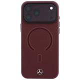 Mercedes Benz iPhone 17 Pro/iPhone 18 Pro Skal Leather 3D MagSafe Burgundy