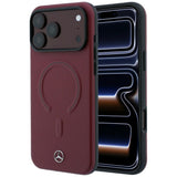 Mercedes Benz iPhone 17 Pro Max/iPhone 18 Pro Max Skal Leather 3D MagSafe Burgundy