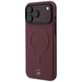 Mercedes Benz iPhone 17 Pro Max/iPhone 18 Pro Max Skal Leather 3D MagSafe Burgundy