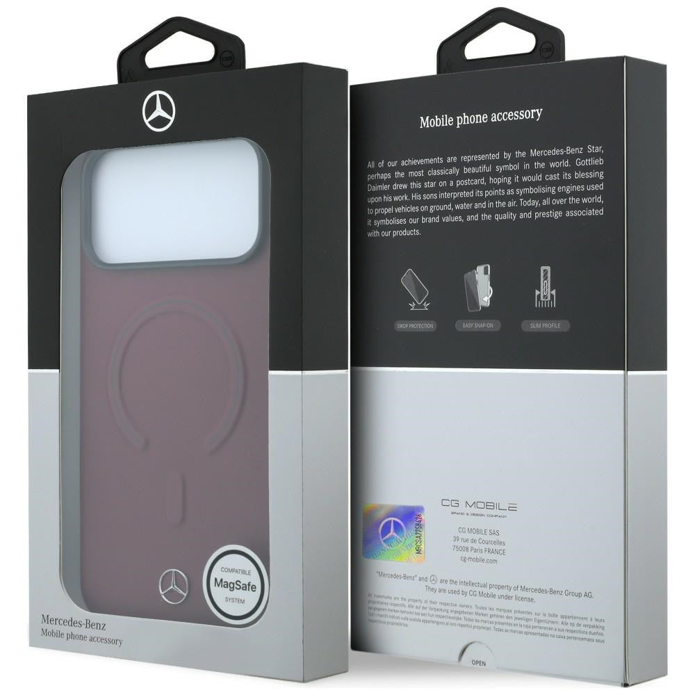 Mercedes Benz iPhone 17 Pro Max/iPhone 18 Pro Max Skal Leather 3D MagSafe Burgundy