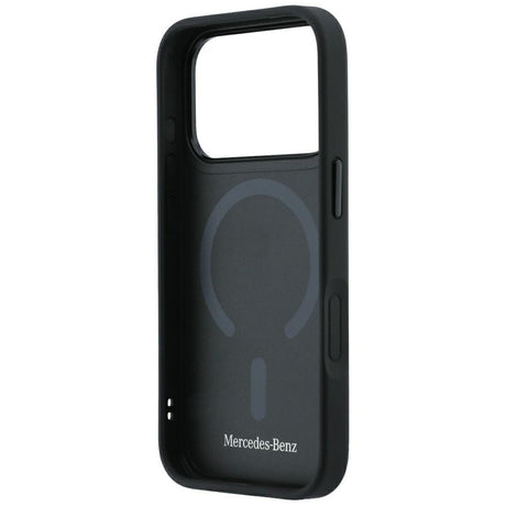 Mercedes Benz iPhone 17 Pro/iPhone 18 Pro Skal Leather Crossed Lines Svart