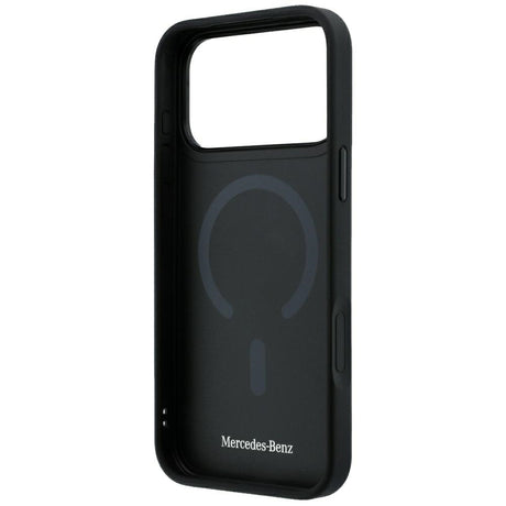 Mercedes Benz iPhone 17 Pro Max/iPhone 18 Pro Max Skal Leather Crossed Lines Svart