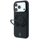 Mercedes Benz iPhone 17 Pro Max/iPhone 18 Pro Max Skal Leather Ring Stand Svart