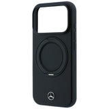 Mercedes Benz iPhone 17 Pro Max/iPhone 18 Pro Max Skal Leather Ring Stand Svart