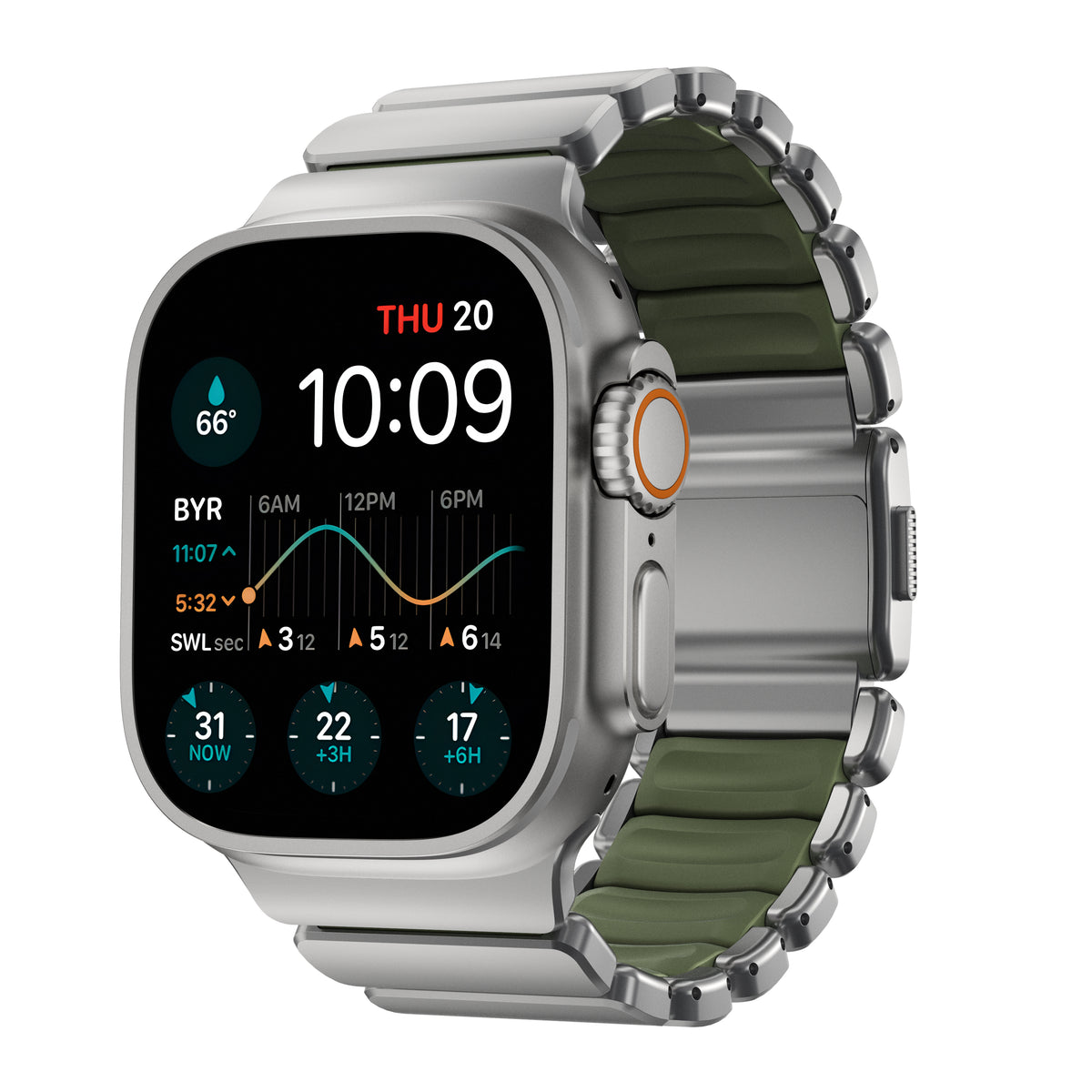 Nomad Apple Watch 45/46mm/Ultra 49mm Armband Stratos Band Natural Forest