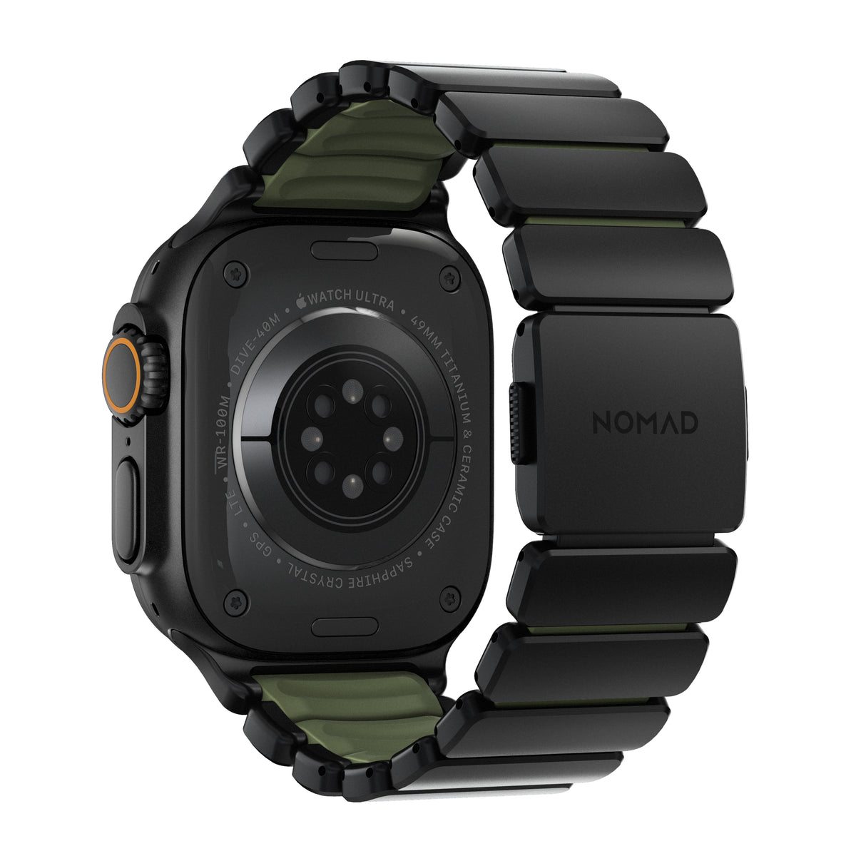 Nomad Apple Watch 45/46mm/Ultra 49mm Armband Stratos Band Svart Forest