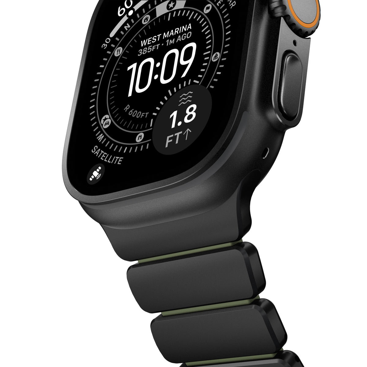 Nomad Apple Watch 45/46mm/Ultra 49mm Armband Stratos Band Svart Forest