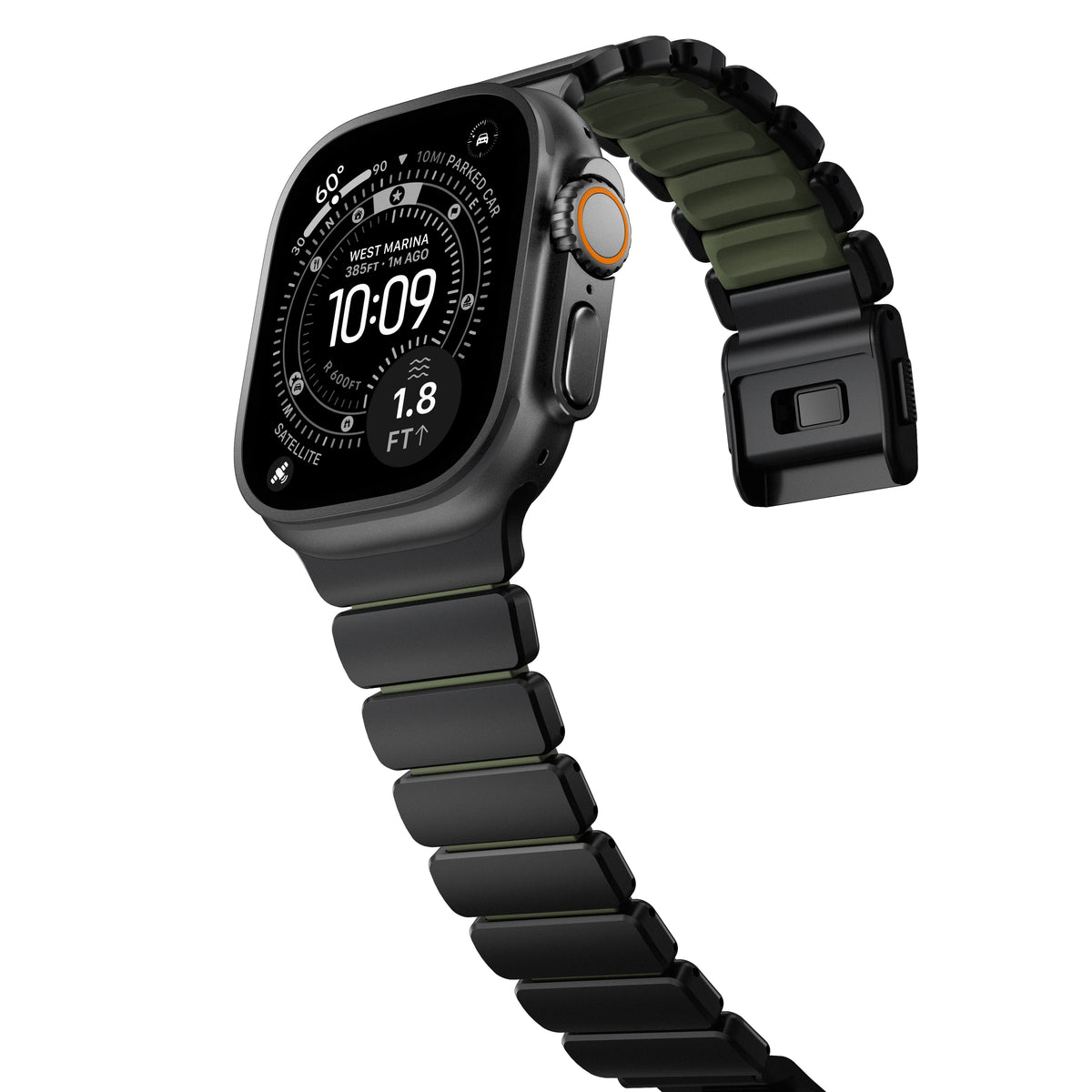 Nomad Apple Watch 45/46mm/Ultra 49mm Armband Stratos Band Svart Forest