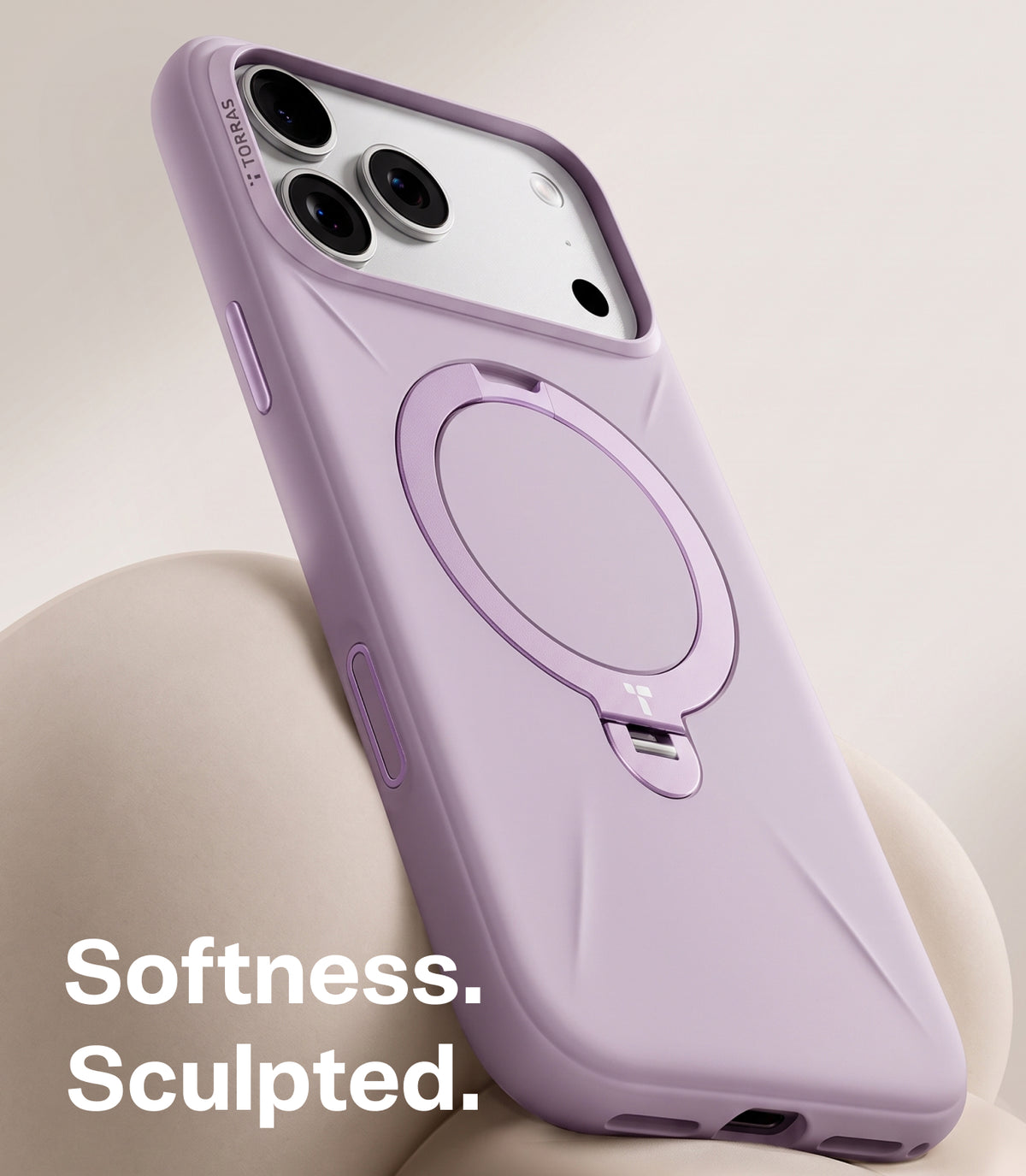Torras iPhone 18 Pro Skal Ostand Q3 Silicone Lila
