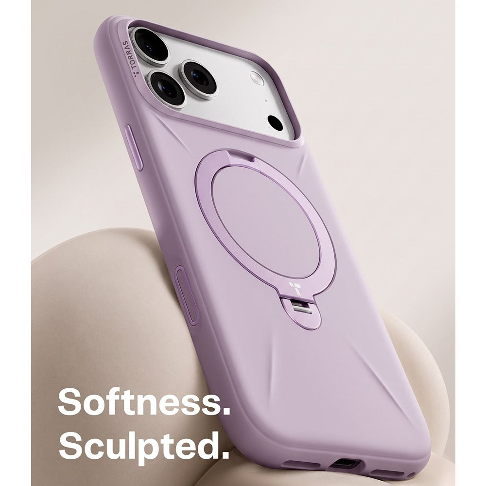 Torras iPhone 18 Pro Max Skal Ostand Q3 Silicone Lila