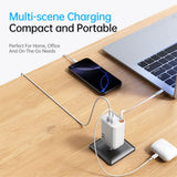 SiGN 65W Snabbladdare GaN med utdragbar USB-C kabel Vit