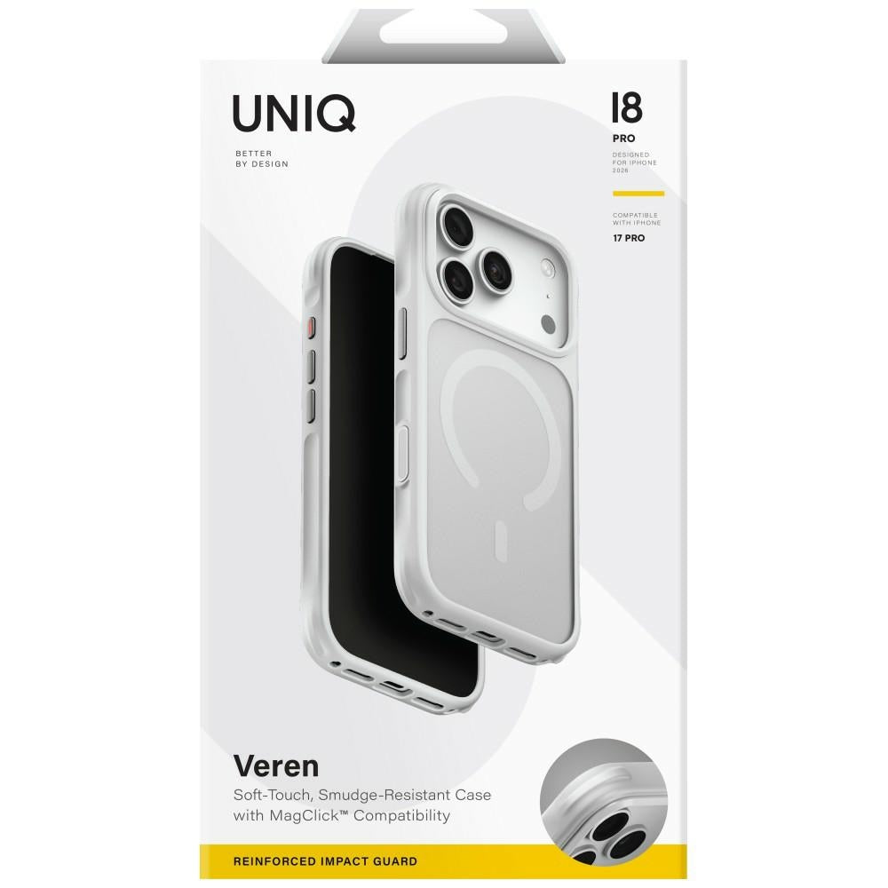 Uniq iPhone 17 Pro/iPhone 18 Pro Skal Veren MagClick Chalk Frost
