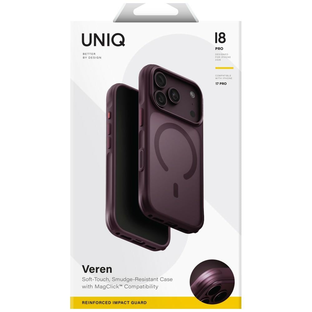 Uniq iPhone 17 Pro/iPhone 18 Pro Skal Veren MagClick Burgundy
