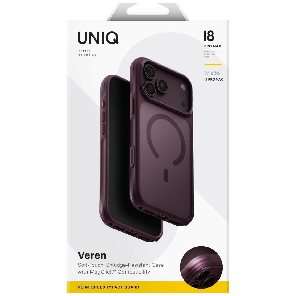 Uniq iPhone 17 Pro Max/iPhone 18 Pro Max Skal Veren MagClick Burgundy