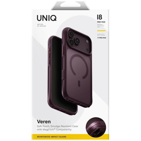 Uniq iPhone 17 Pro Max/iPhone 18 Pro Max Skal Veren MagClick Burgundy