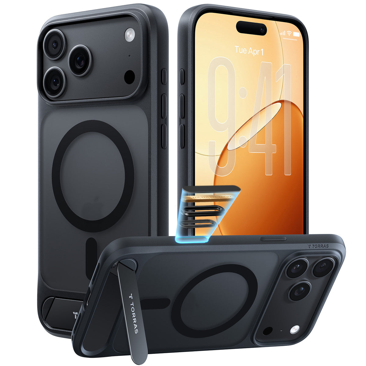 Torras iPhone 18 Pro Max Skal Ostand L1 Svart