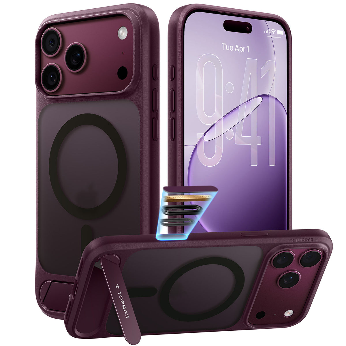 Torras iPhone 18 Pro Max Skal Ostand L1 Lila